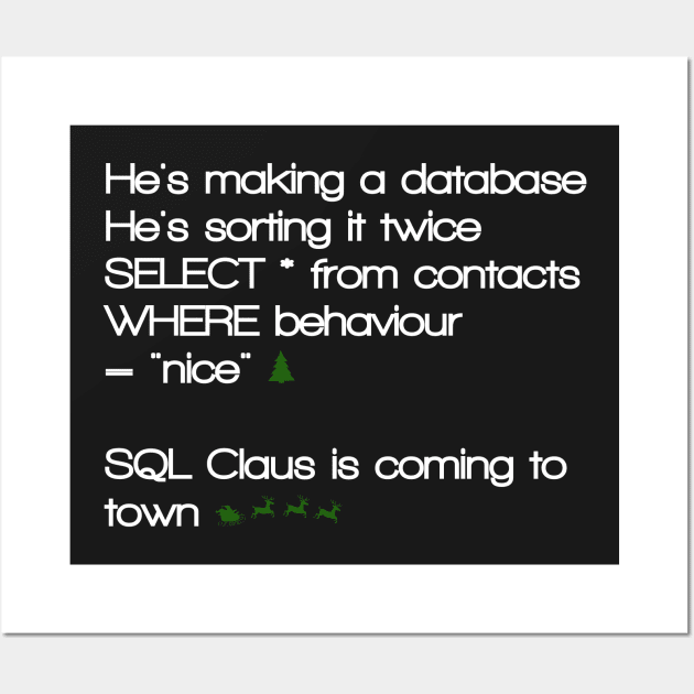 SQL Clause Wall Art by programmertees